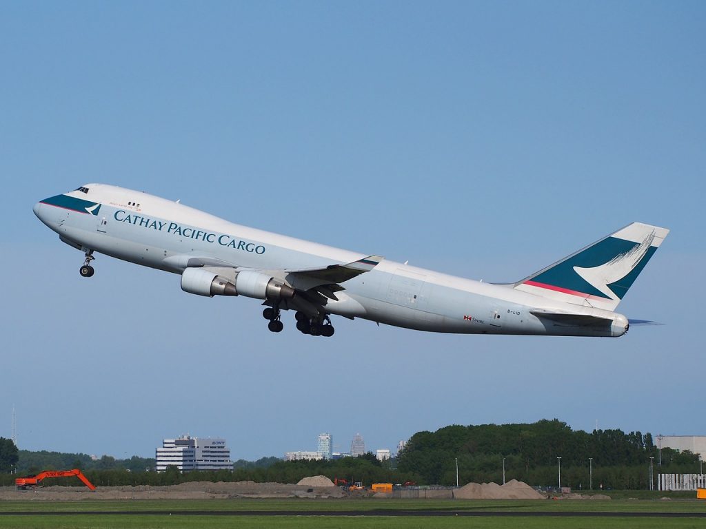 Cathay Pacific Cargo, airplane, Air cargo, airplane in the sky