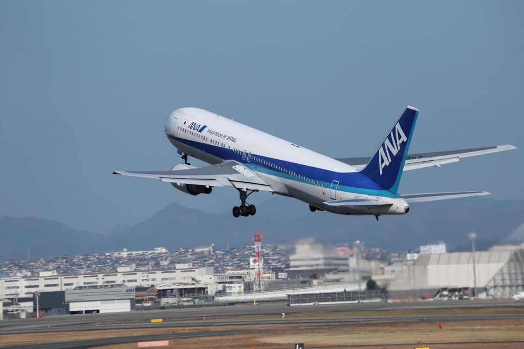 airplane in the sky, airplane in the airport, all nippon airways