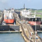 Ships in Panama canal